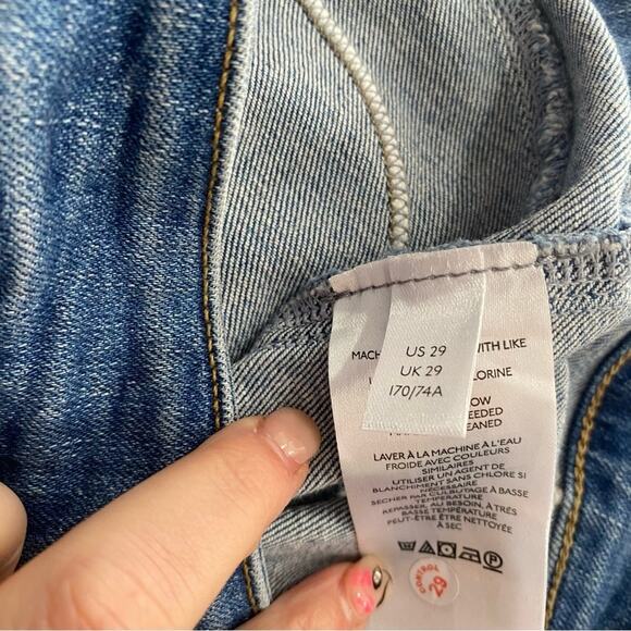 Free People We The Free Cross My Heart Slim Straight High Rise Jeans Sz 29 - Picture 7 of 12